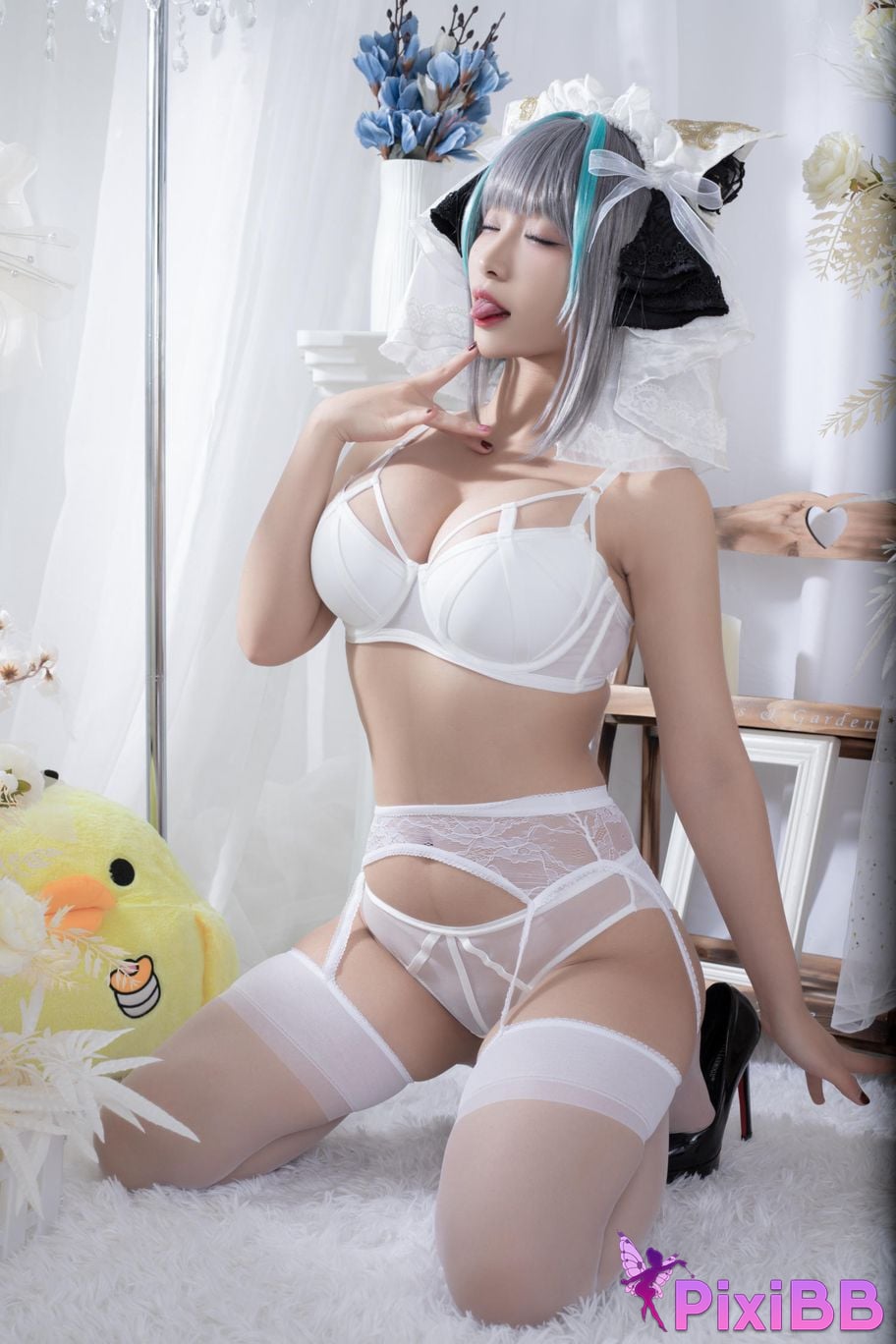 Cosplayer Luo Li LoLiSAMA Cheshire fan underwear PixiBB.COM 056