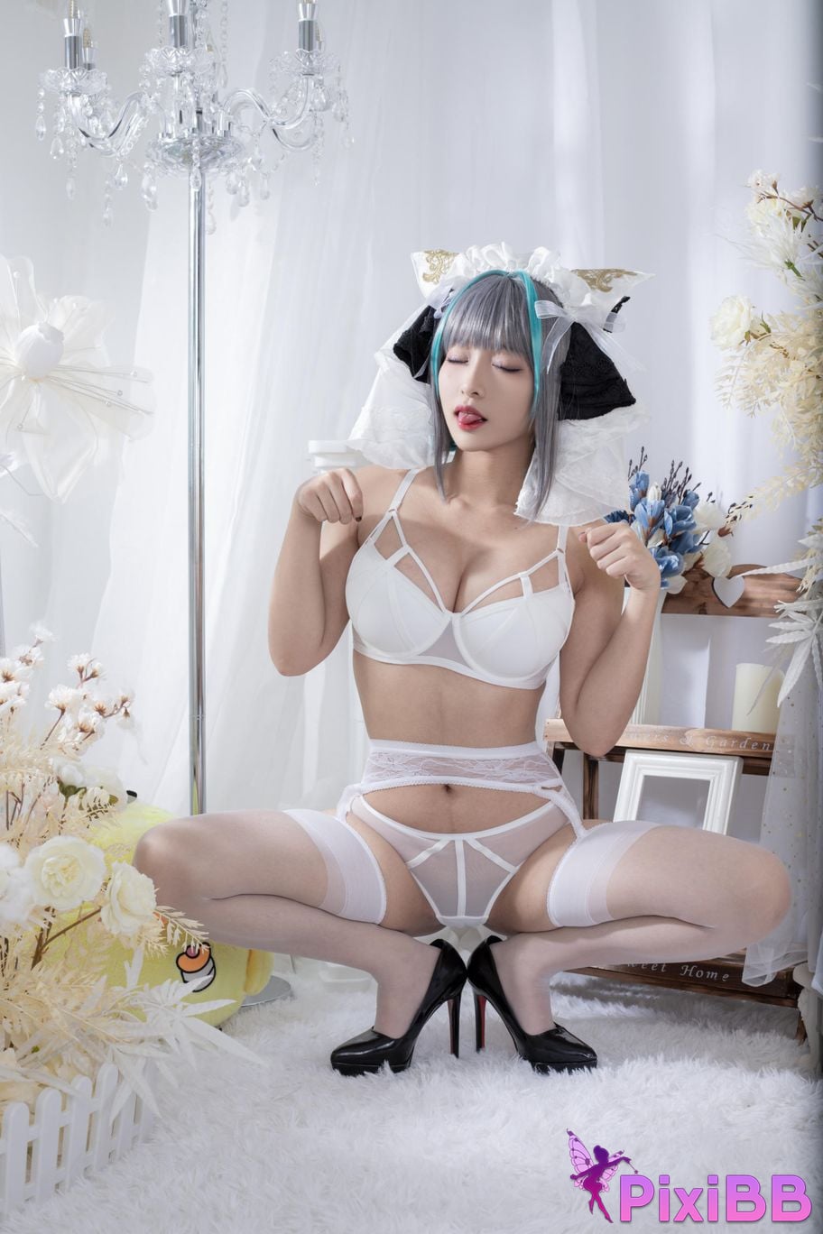 Cosplayer Luo Li LoLiSAMA Cheshire fan underwear PixiBB.COM 065