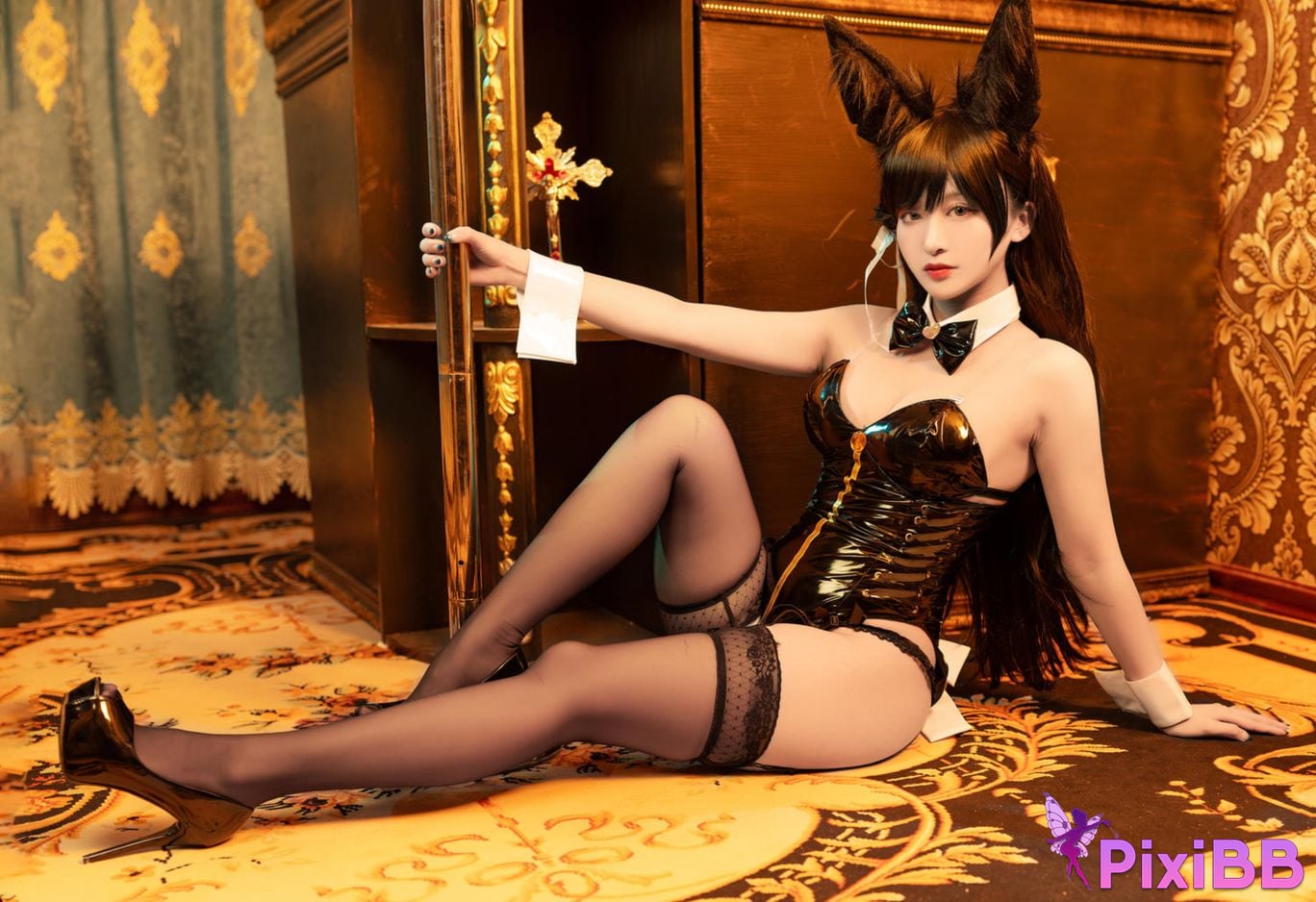 Cosplayer Luo Li LoLiSAMA azur lane Atago bunny girl PixiBB.COM 023