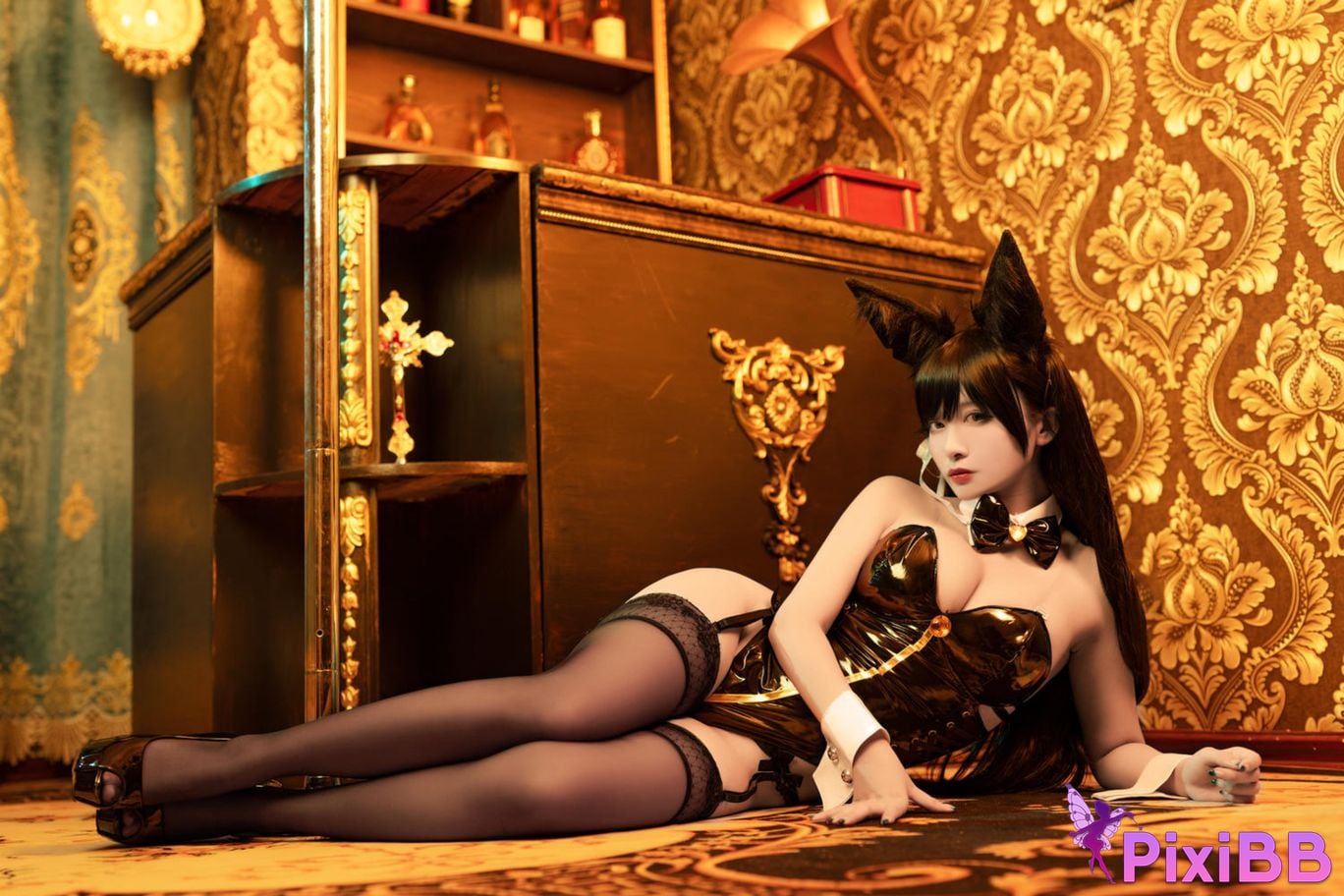 Cosplayer Luo Li LoLiSAMA azur lane Atago bunny girl PixiBB.COM 026