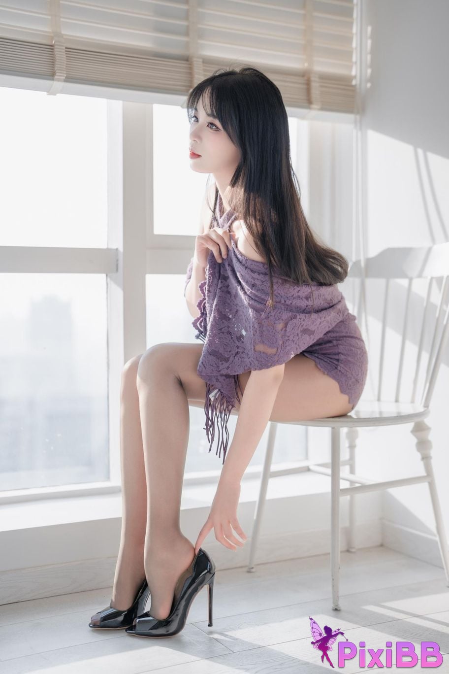 Cosplayer Senior Sister Xuan Xiao purple cheongsam PixiBB.COM 009