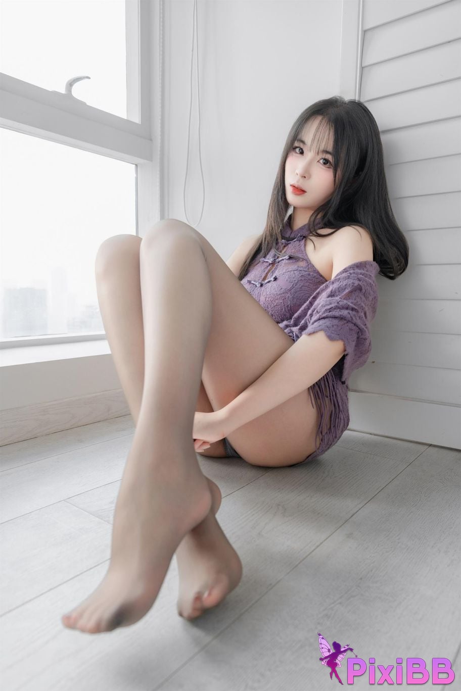 Cosplayer Senior Sister Xuan Xiao purple cheongsam PixiBB.COM 050