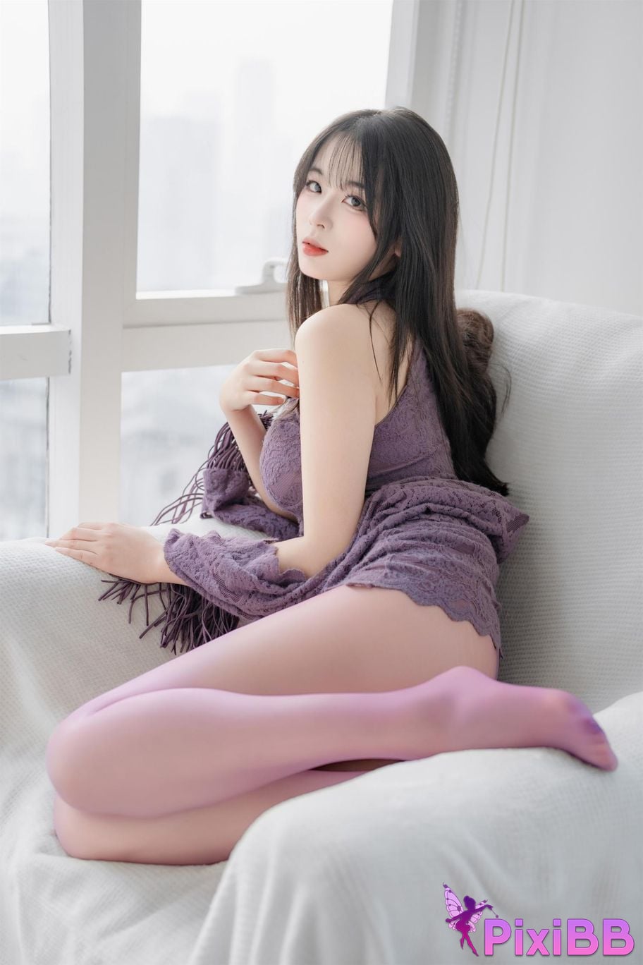 Cosplayer Senior Sister Xuan Xiao purple cheongsam PixiBB.COM 075