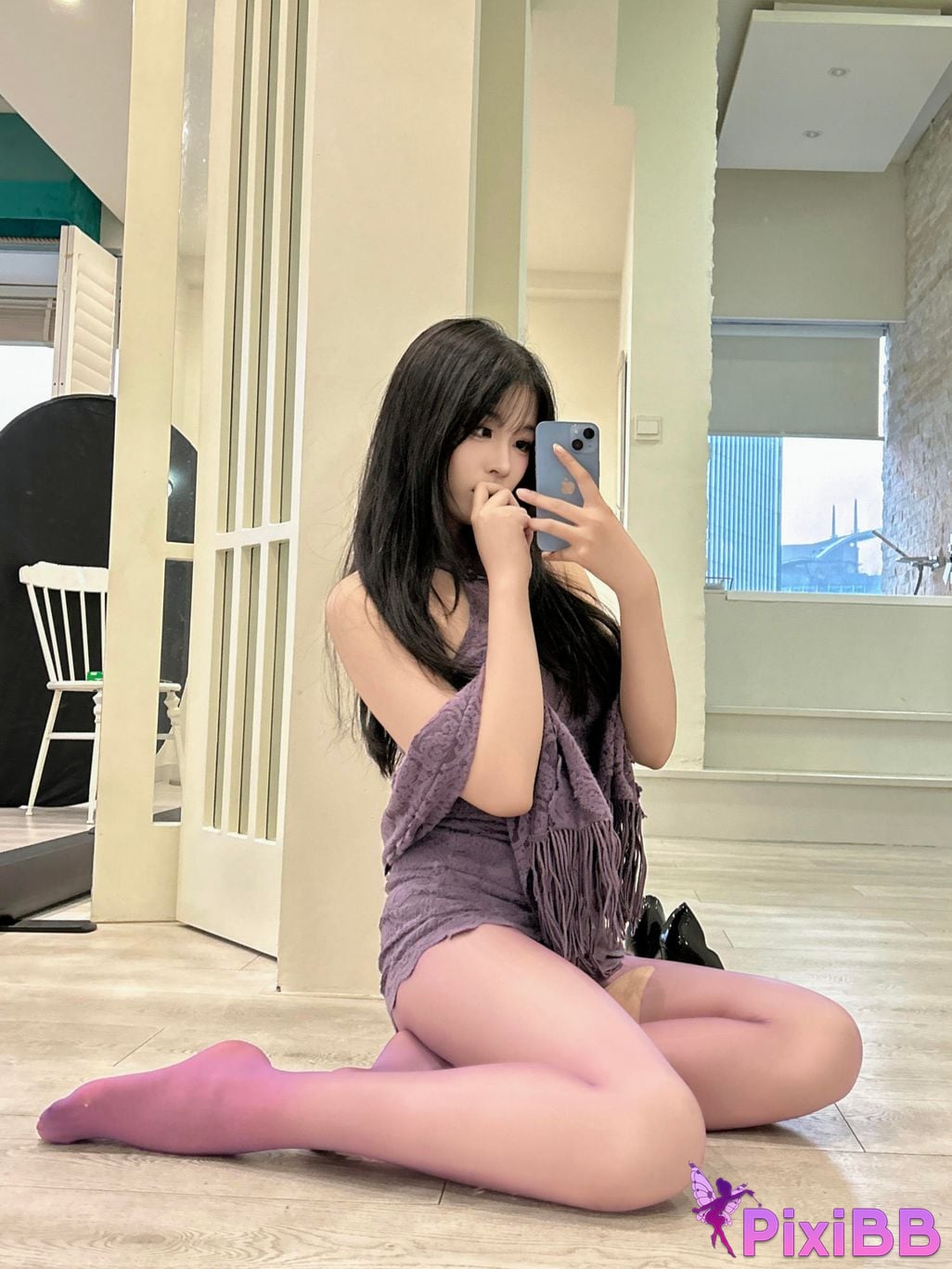 Cosplayer Senior Sister Xuan Xiao purple cheongsam PixiBB.COM 113