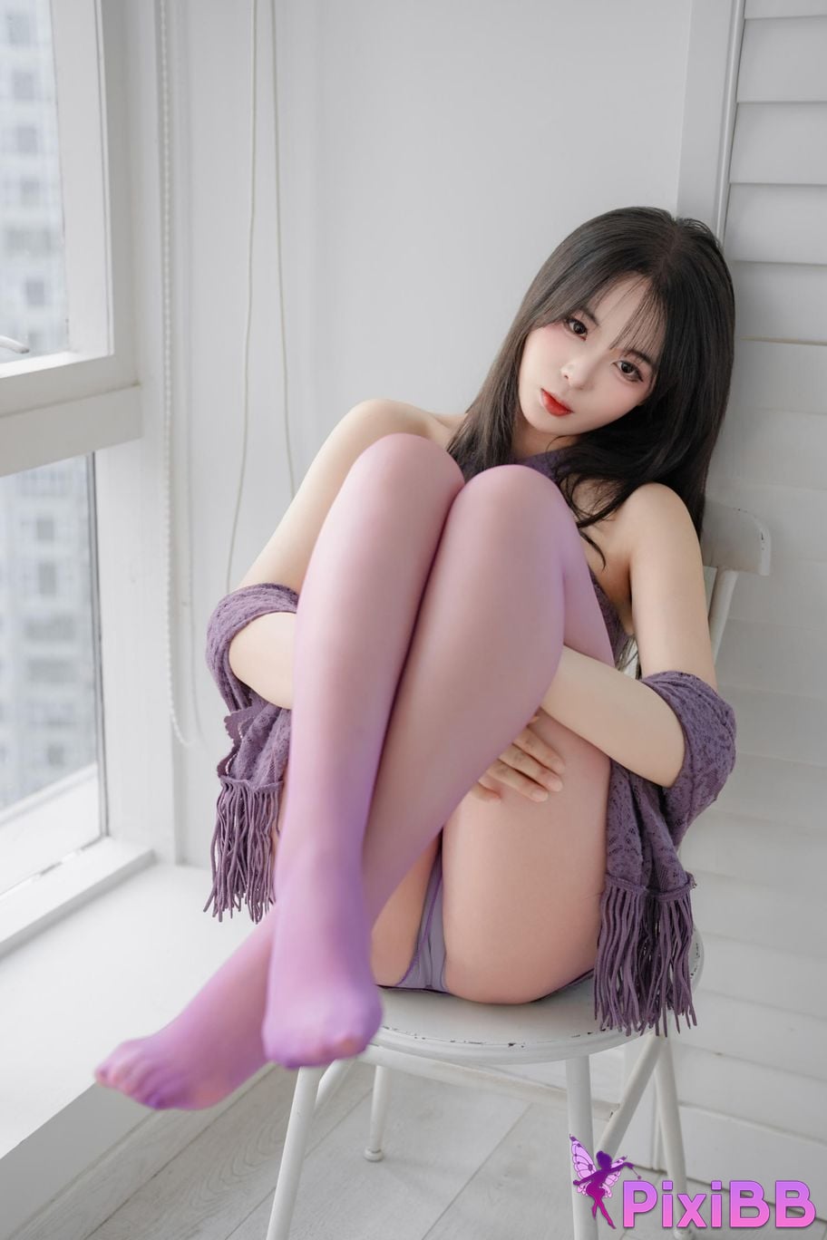 Cosplayer Senior Sister Xuan Xiao purple cheongsam PixiBB.COM 122