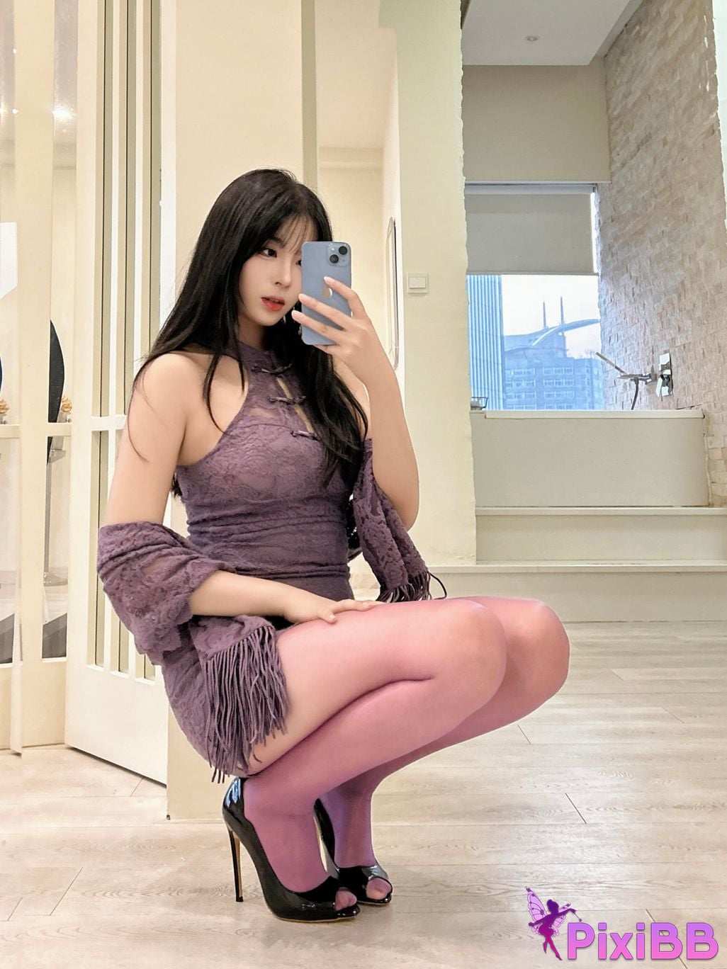 Cosplayer Senior Sister Xuan Xiao purple cheongsam PixiBB.COM 134