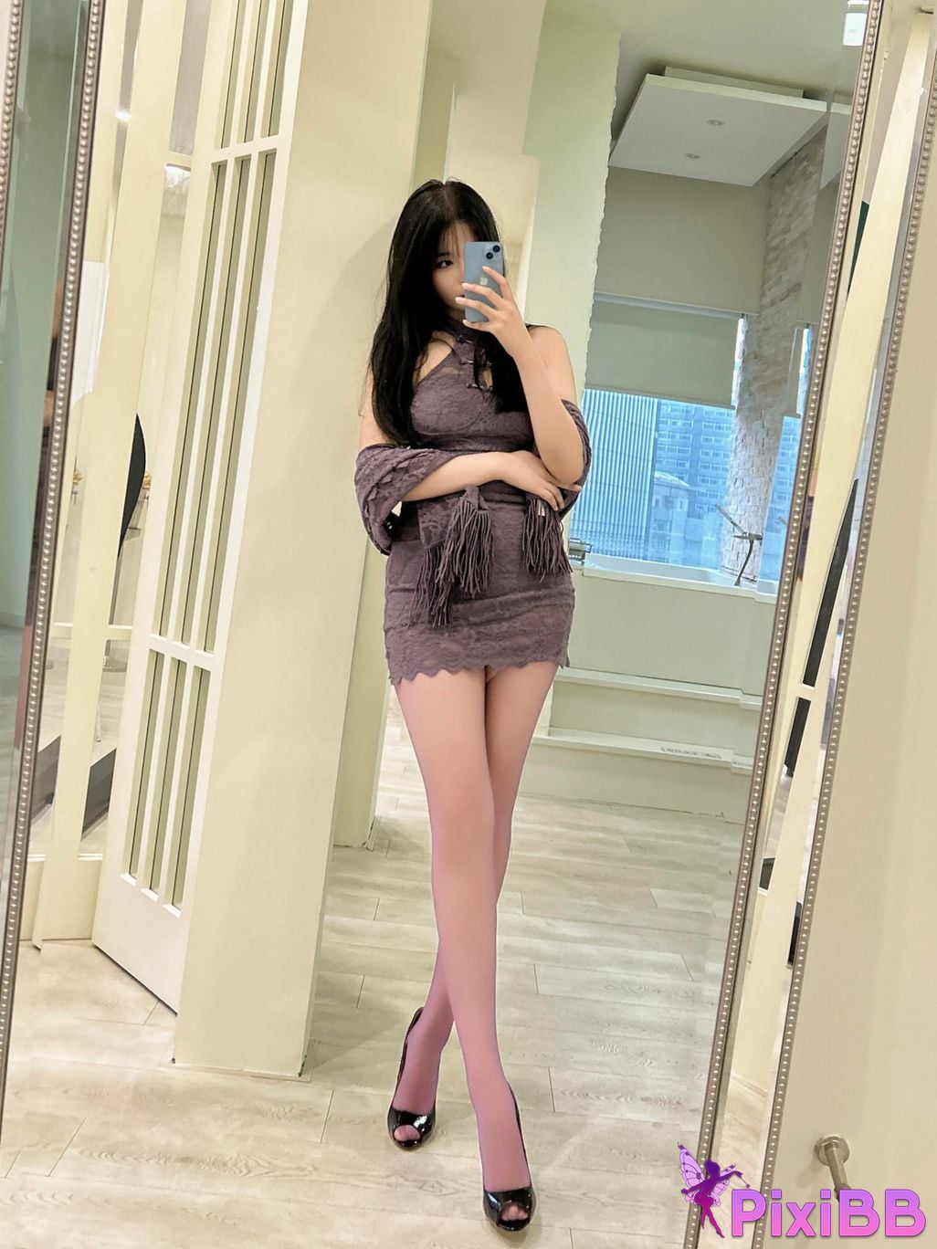 Cosplayer Senior Sister Xuan Xiao purple cheongsam PixiBB.COM 139