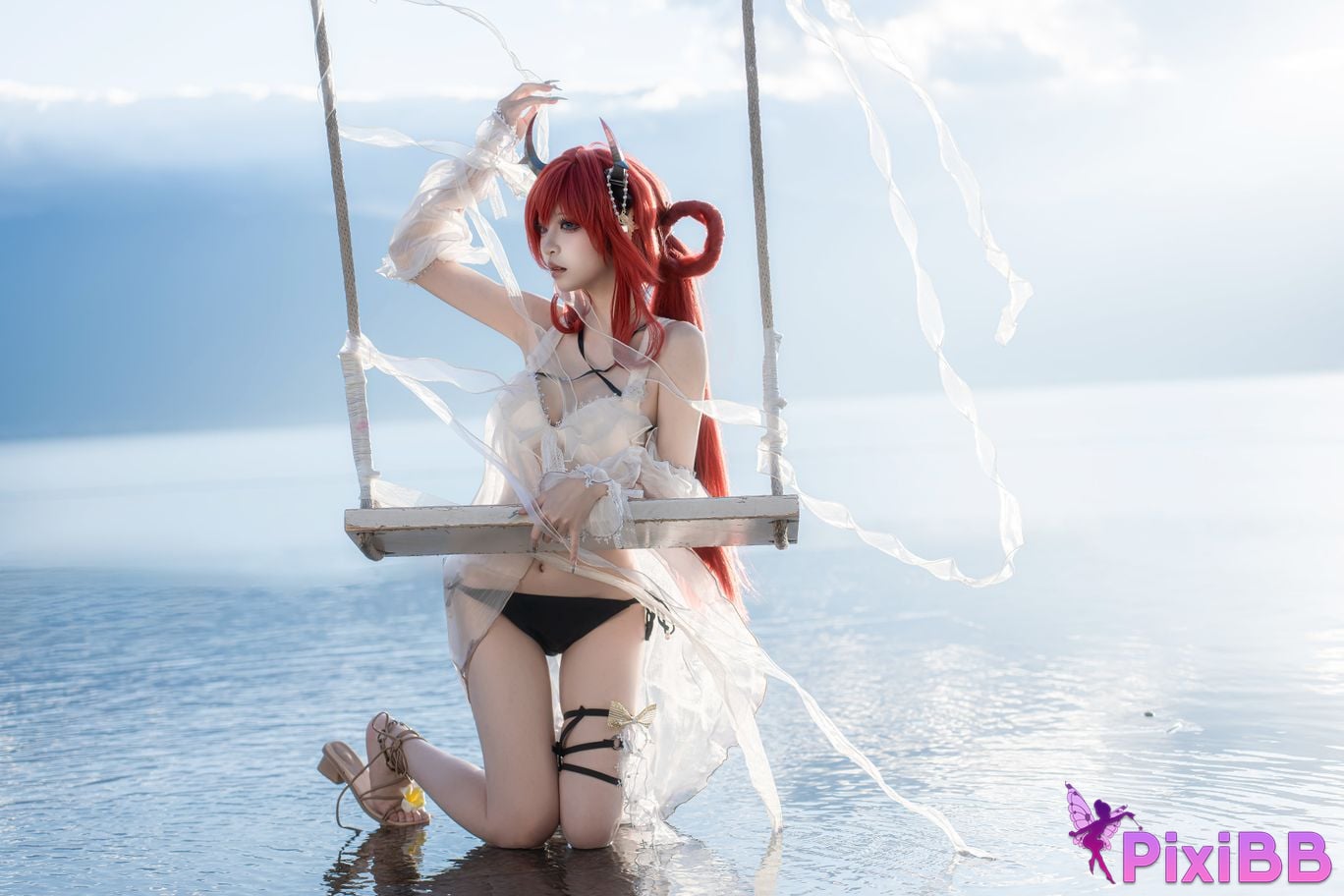 Cosplayer Zhiyue Etsu ko Arknights Shirter swimsuit PixiBB.COM 015