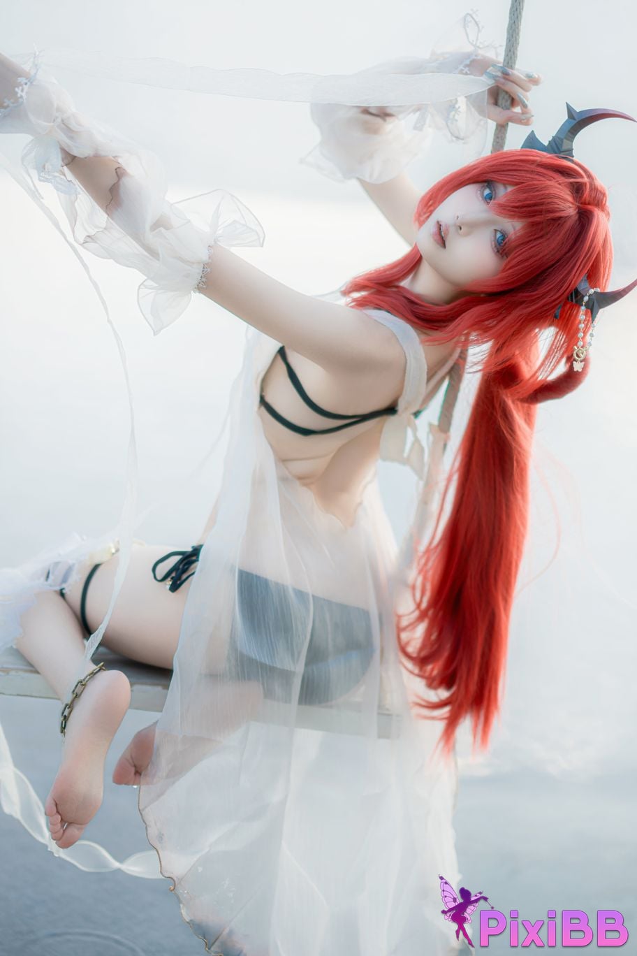 Cosplayer Zhiyue Etsu ko Arknights Shirter swimsuit PixiBB.COM 020