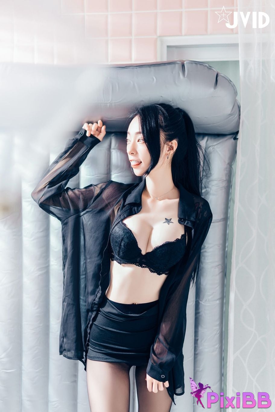 JVID Lele Le Piao Ge New boss subordinate The ultimate secret of inner less black stockings PixiBB.COM 086