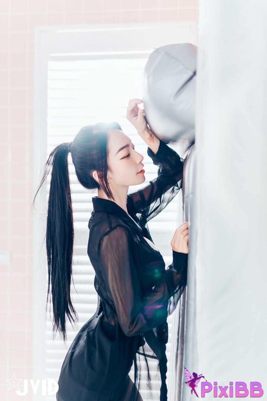 JVID Lele Le Piao Ge New boss subordinate The ultimate secret of inner less black stockings PixiBB.COM 087