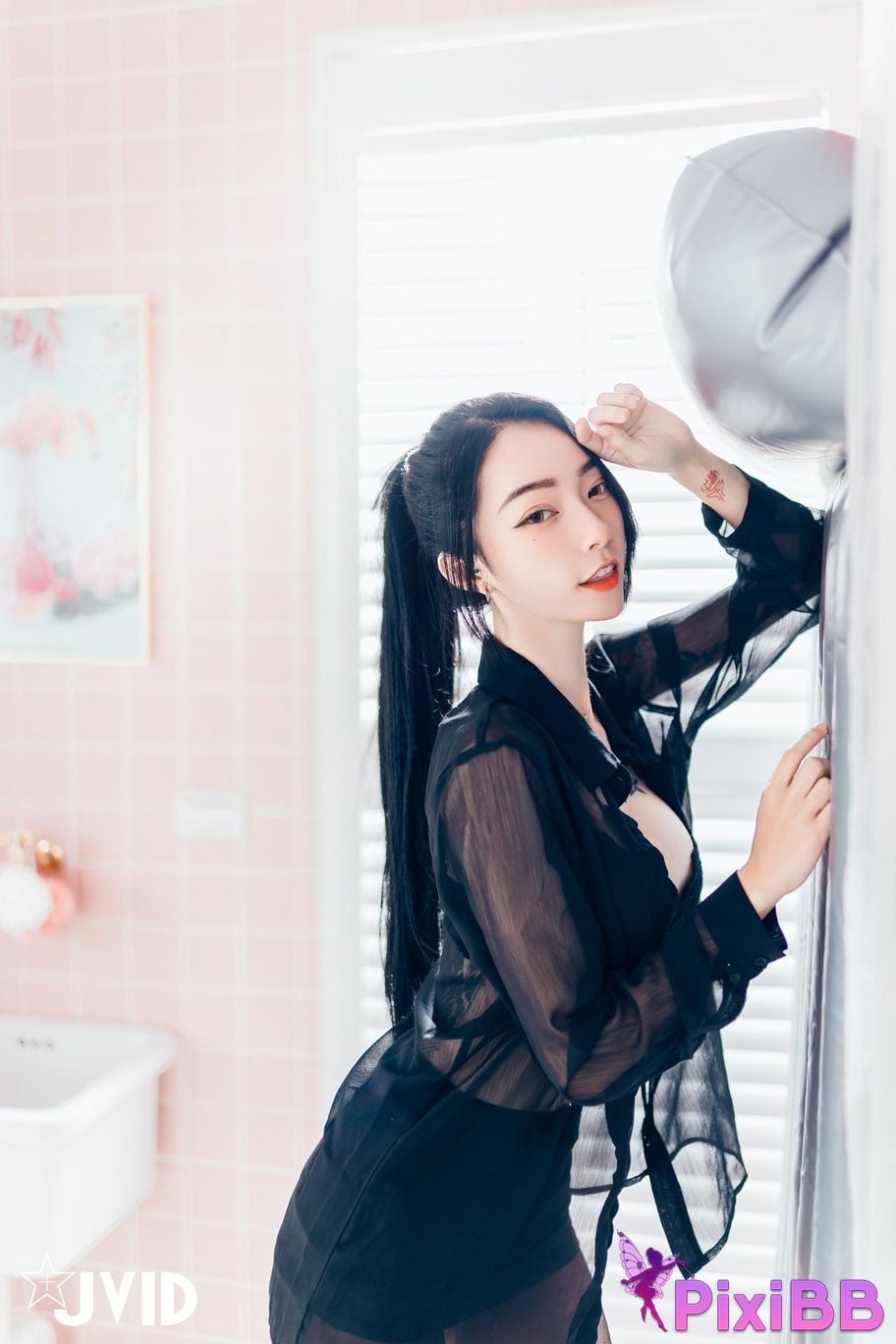 JVID Lele Le Piao Ge New boss subordinate The ultimate secret of inner less black stockings PixiBB.COM 088