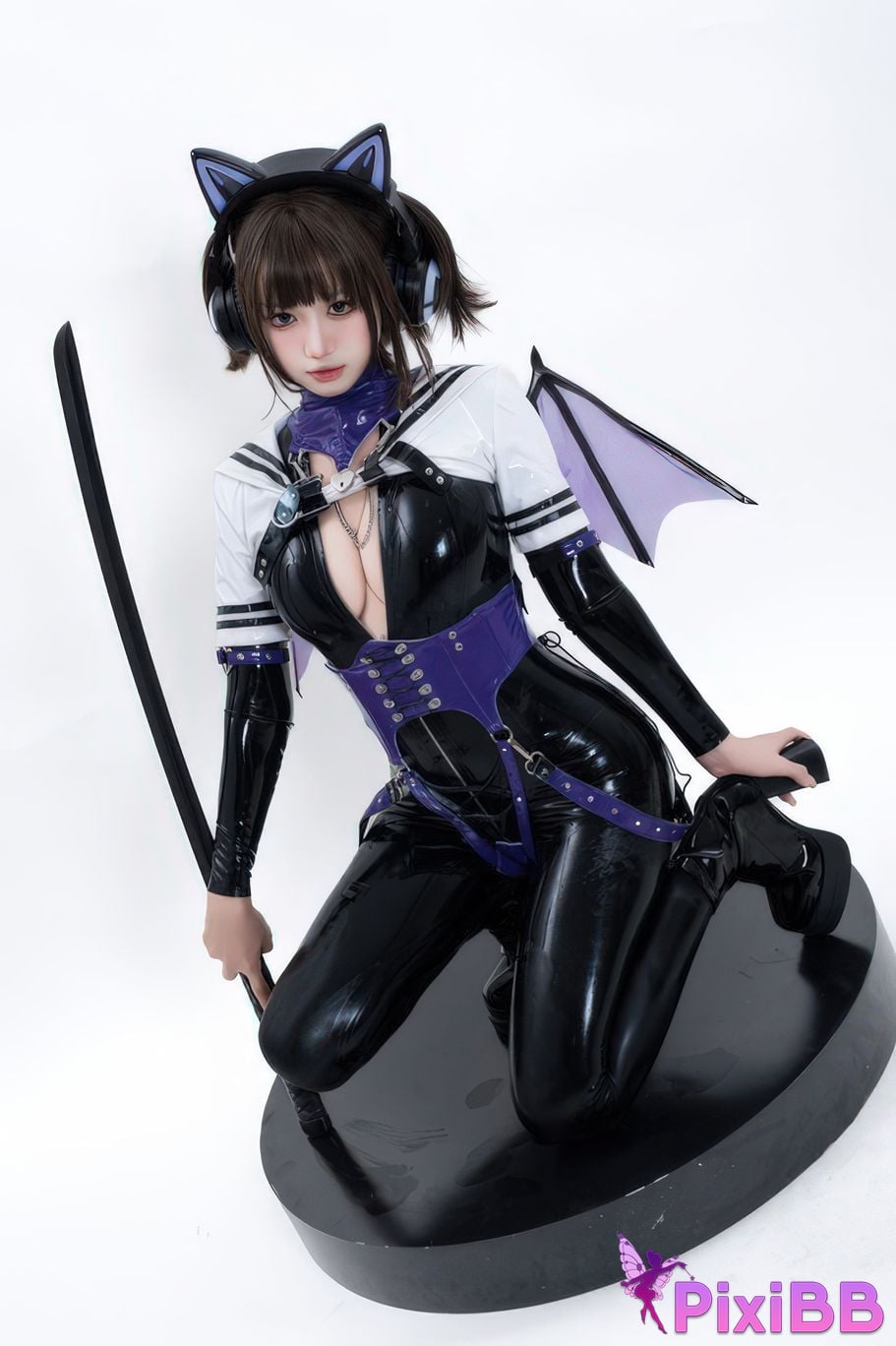 Cosplayer Qiqi be good White shed gel coat PixiBB.COM 009