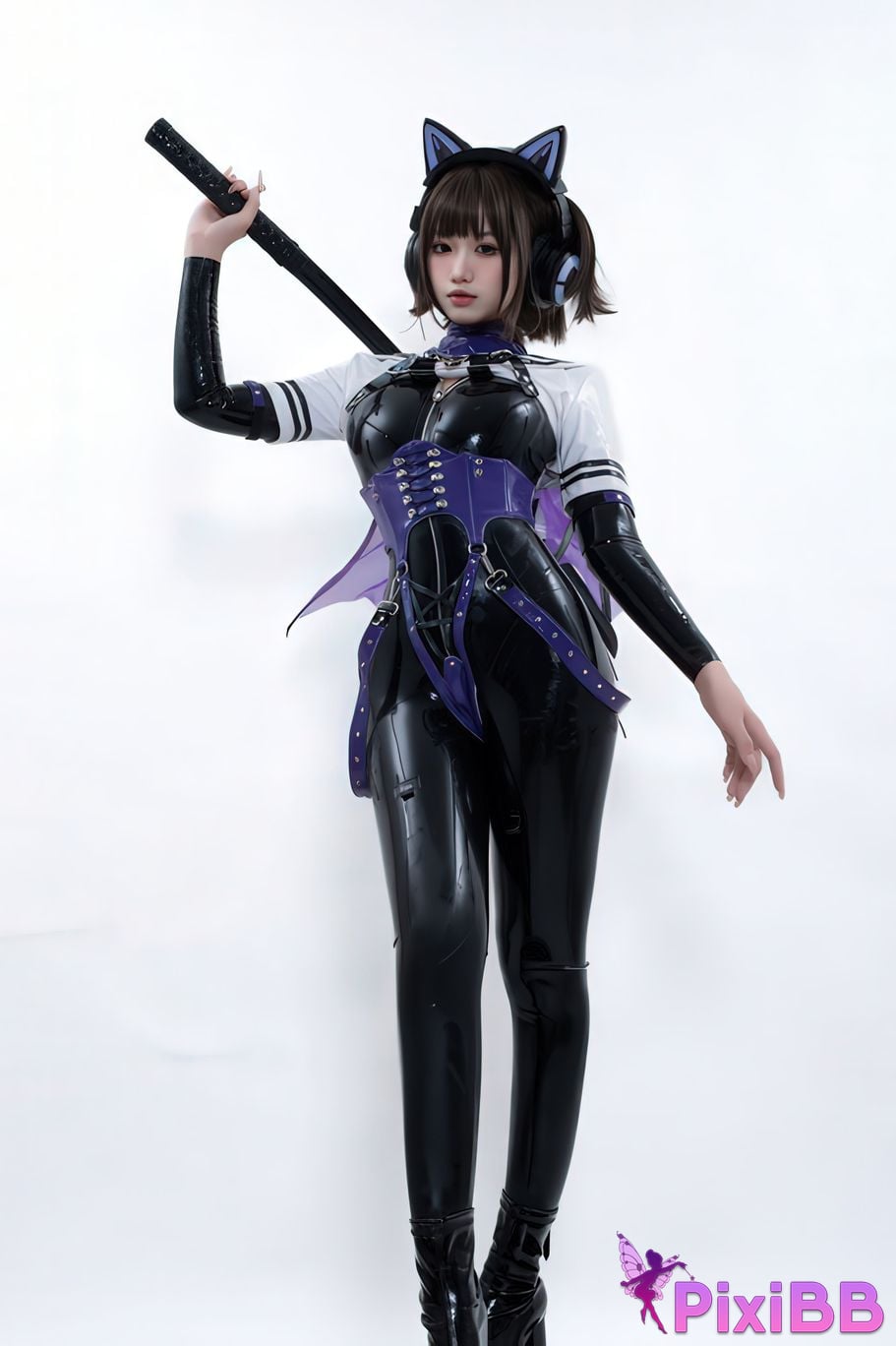 Cosplayer Qiqi be good White shed gel coat PixiBB.COM 023