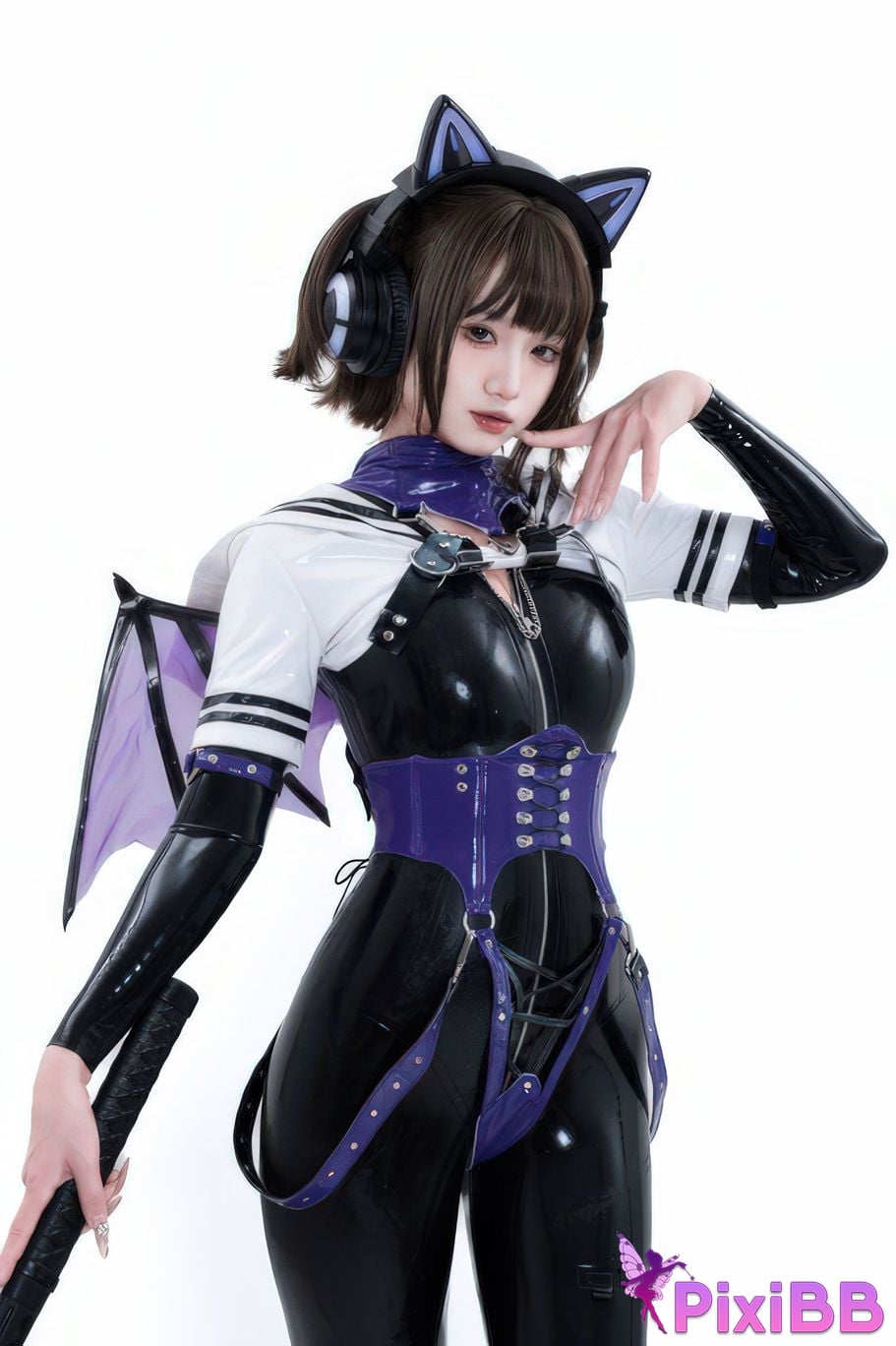 Cosplayer Qiqi be good White shed gel coat PixiBB.COM 026