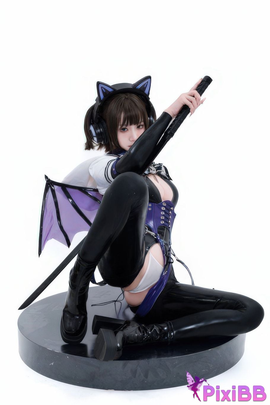 Cosplayer Qiqi be good White shed gel coat PixiBB.COM 030