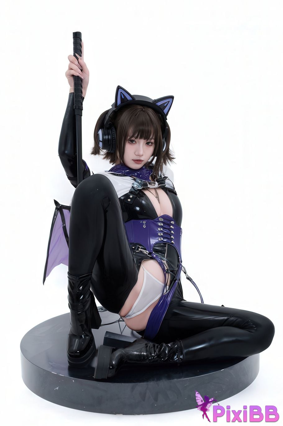 Cosplayer Qiqi be good White shed gel coat PixiBB.COM 031