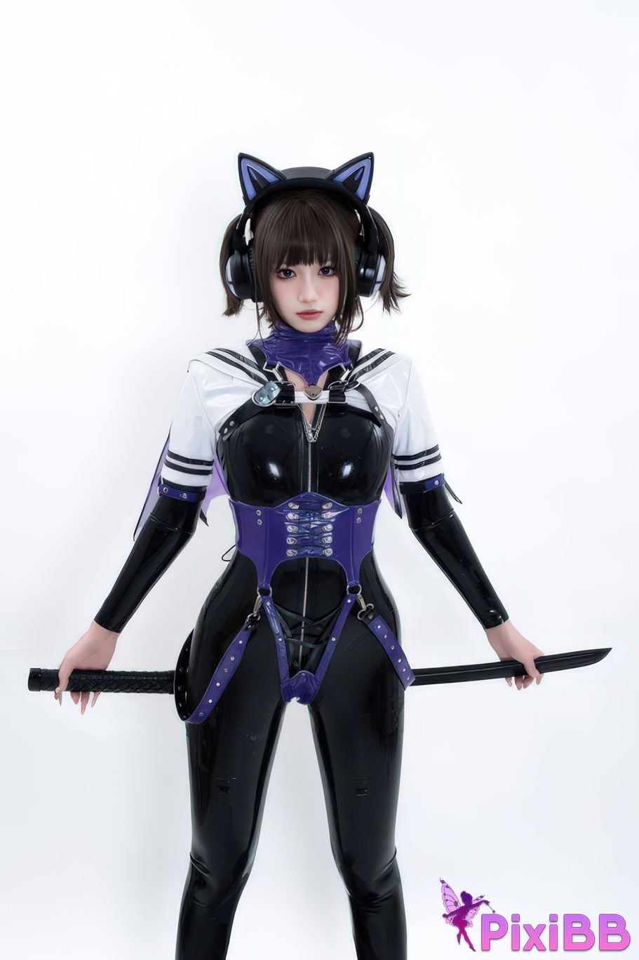 Cosplayer Qiqi be good White shed gel coat PixiBB.COM 034