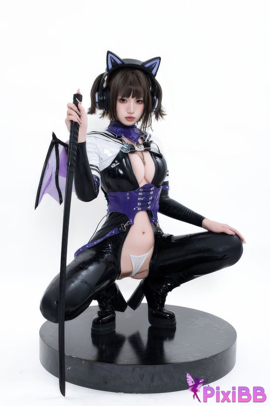 Cosplayer Qiqi be good White shed gel coat PixiBB.COM 047