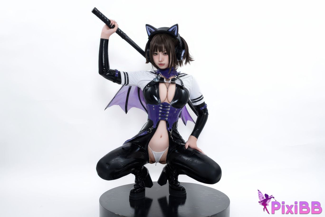 Cosplayer Qiqi be good White shed gel coat PixiBB.COM 049