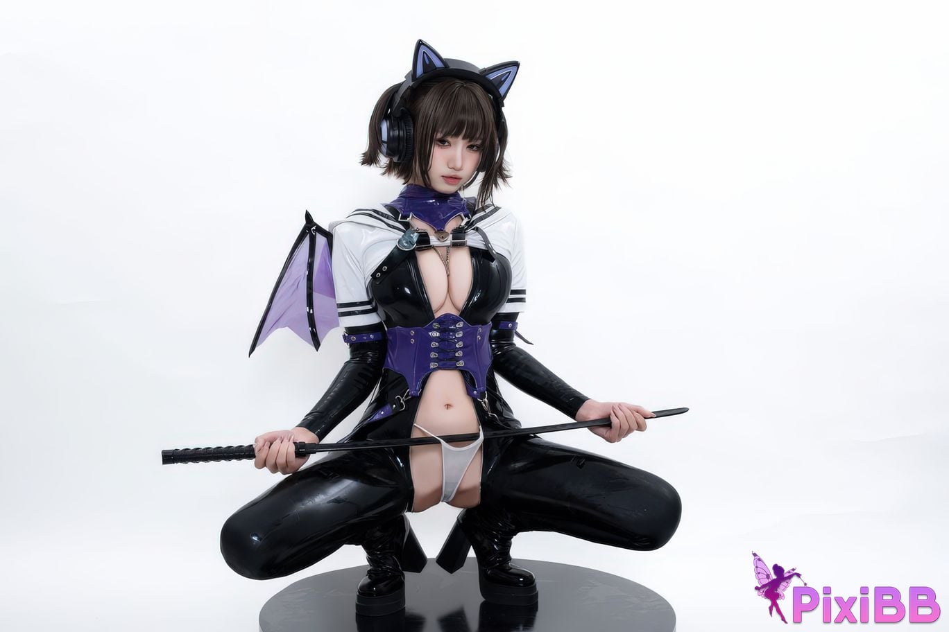 Cosplayer Qiqi be good White shed gel coat PixiBB.COM 052