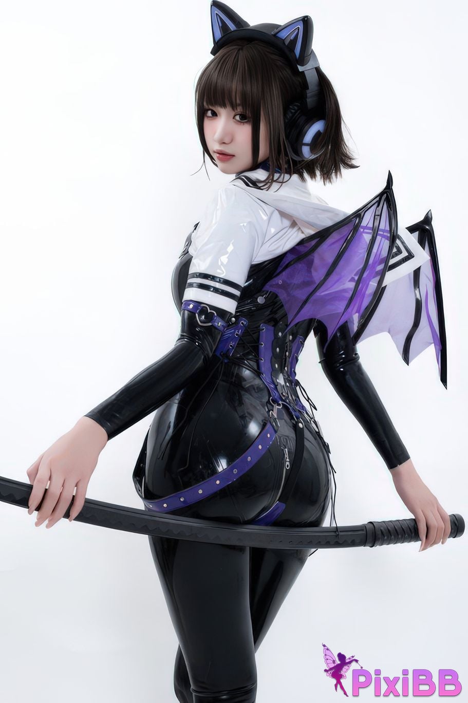 Cosplayer Qiqi be good White shed gel coat PixiBB.COM 056