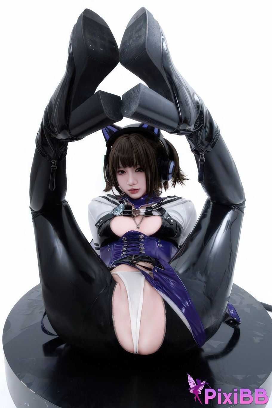 Cosplayer Qiqi be good White shed gel coat PixiBB.COM 061