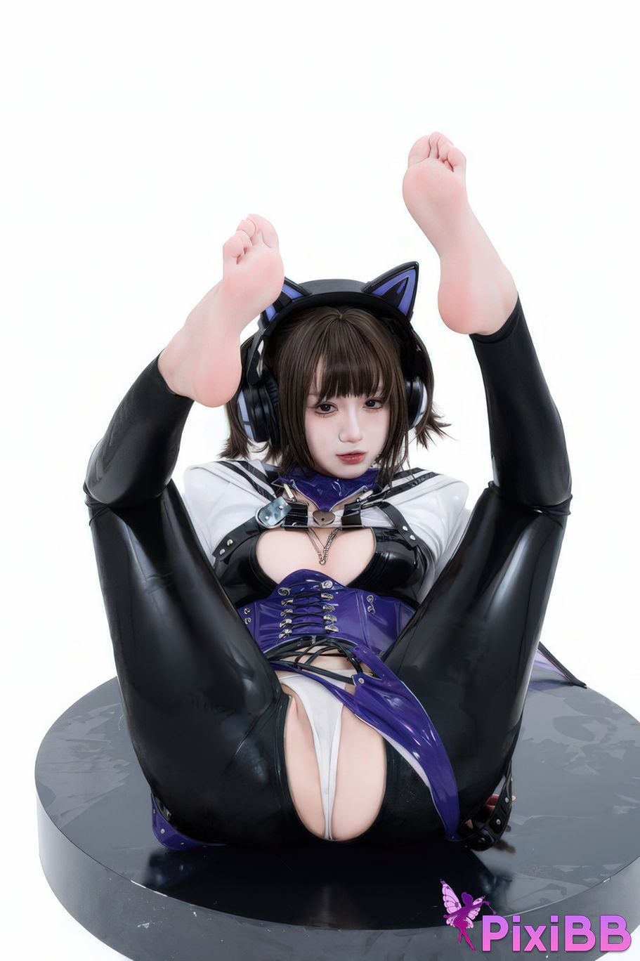 Cosplayer Qiqi be good White shed gel coat PixiBB.COM 074