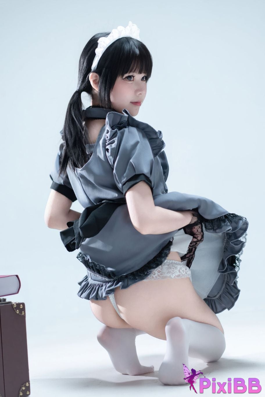 Cosplayer Shimizu Nagi Suitcase with gray maid PixiBB.COM 047