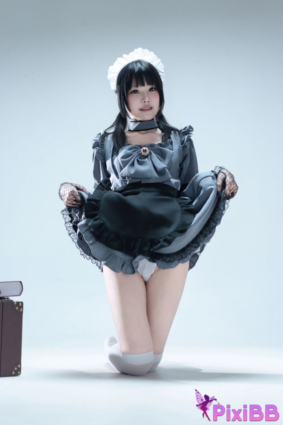 Cosplayer Shimizu Nagi Suitcase with gray maid PixiBB.COM 053