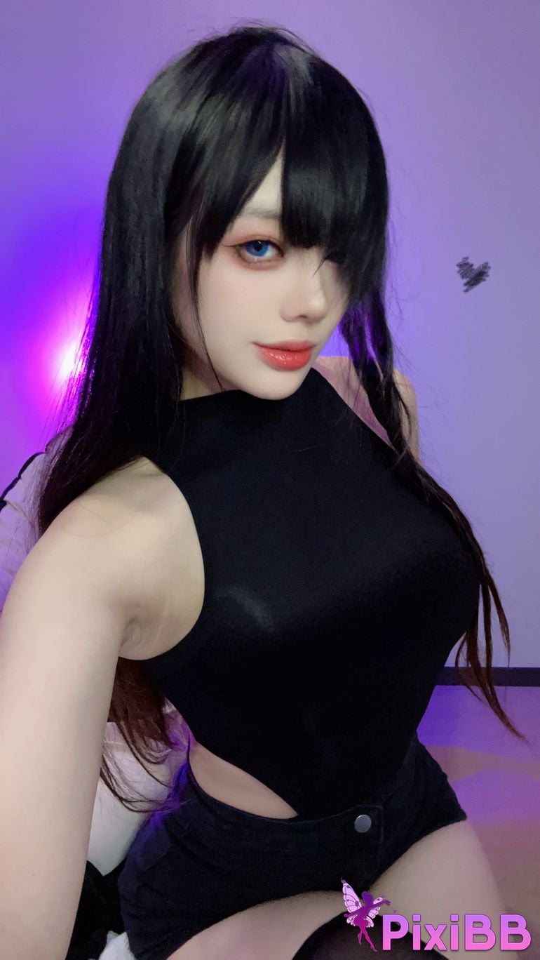 Cosplayer Nine words black silk tights PixiBB.COM 011