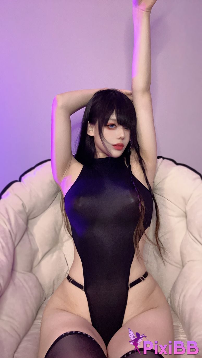 Cosplayer Nine words black silk tights PixiBB.COM 018