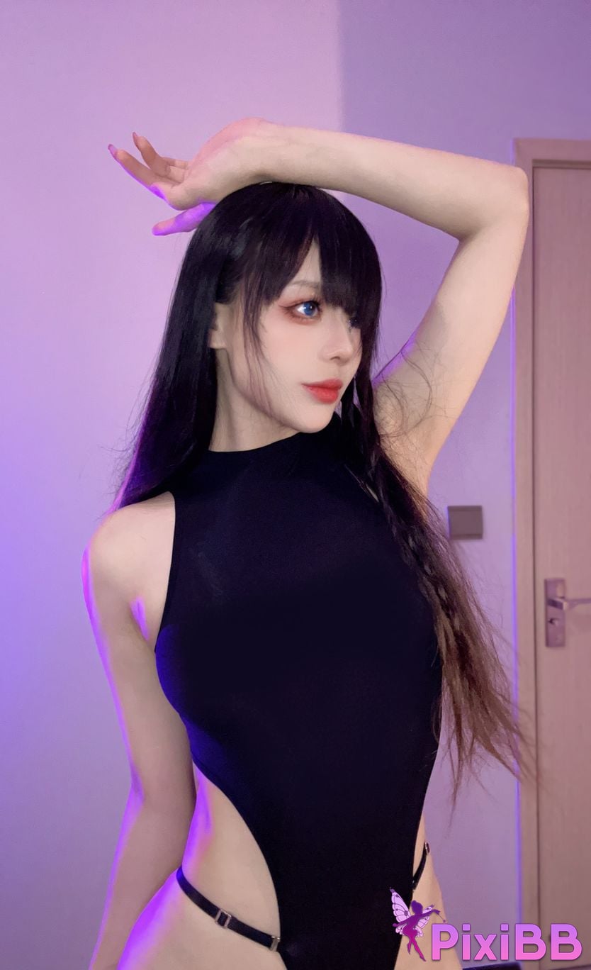 Cosplayer Nine words black silk tights PixiBB.COM 020