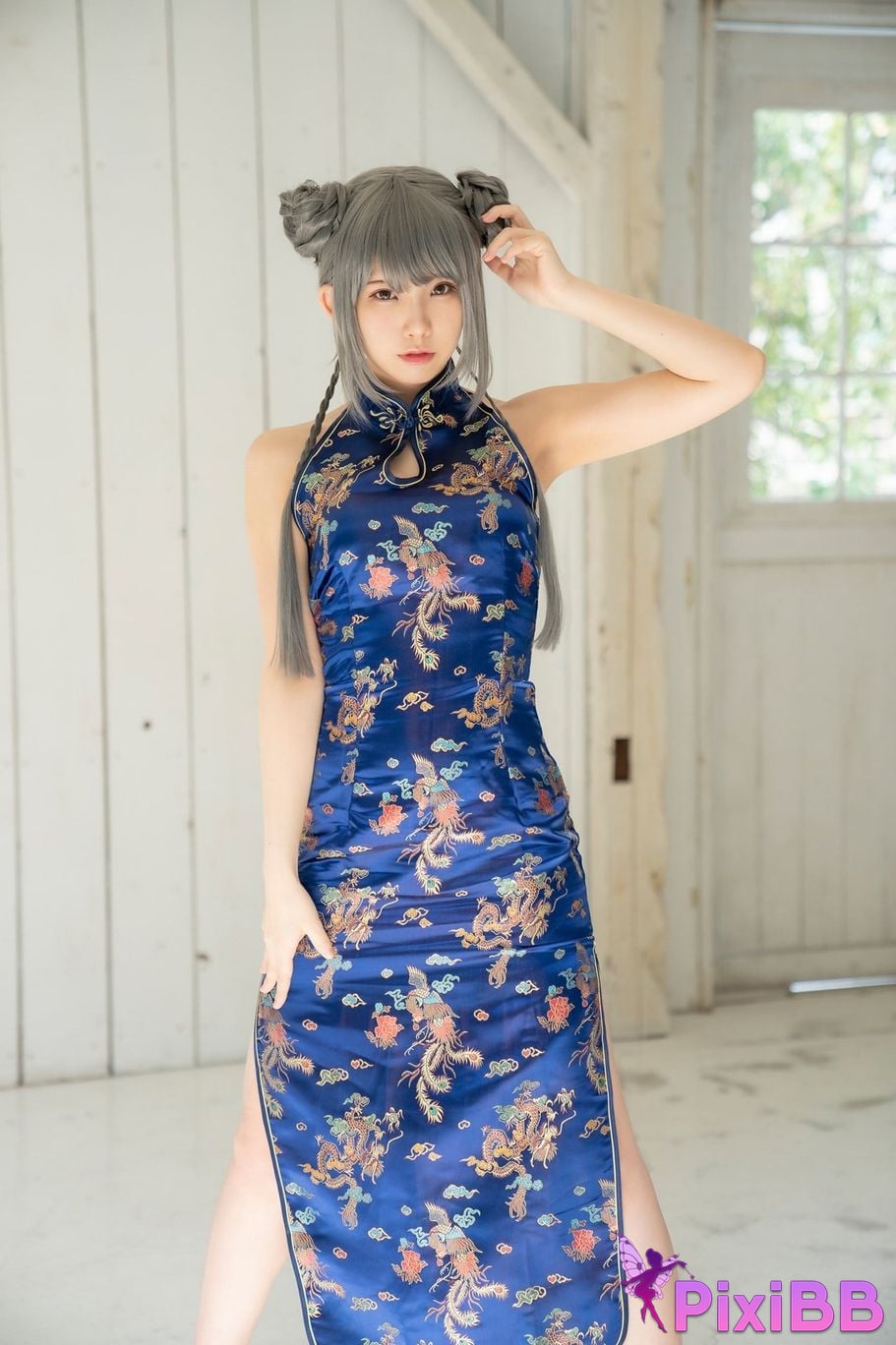 Japanese Idol Enako A landscape aimed at by a richly colored maiden moon change jigra PixiBB.COM 008