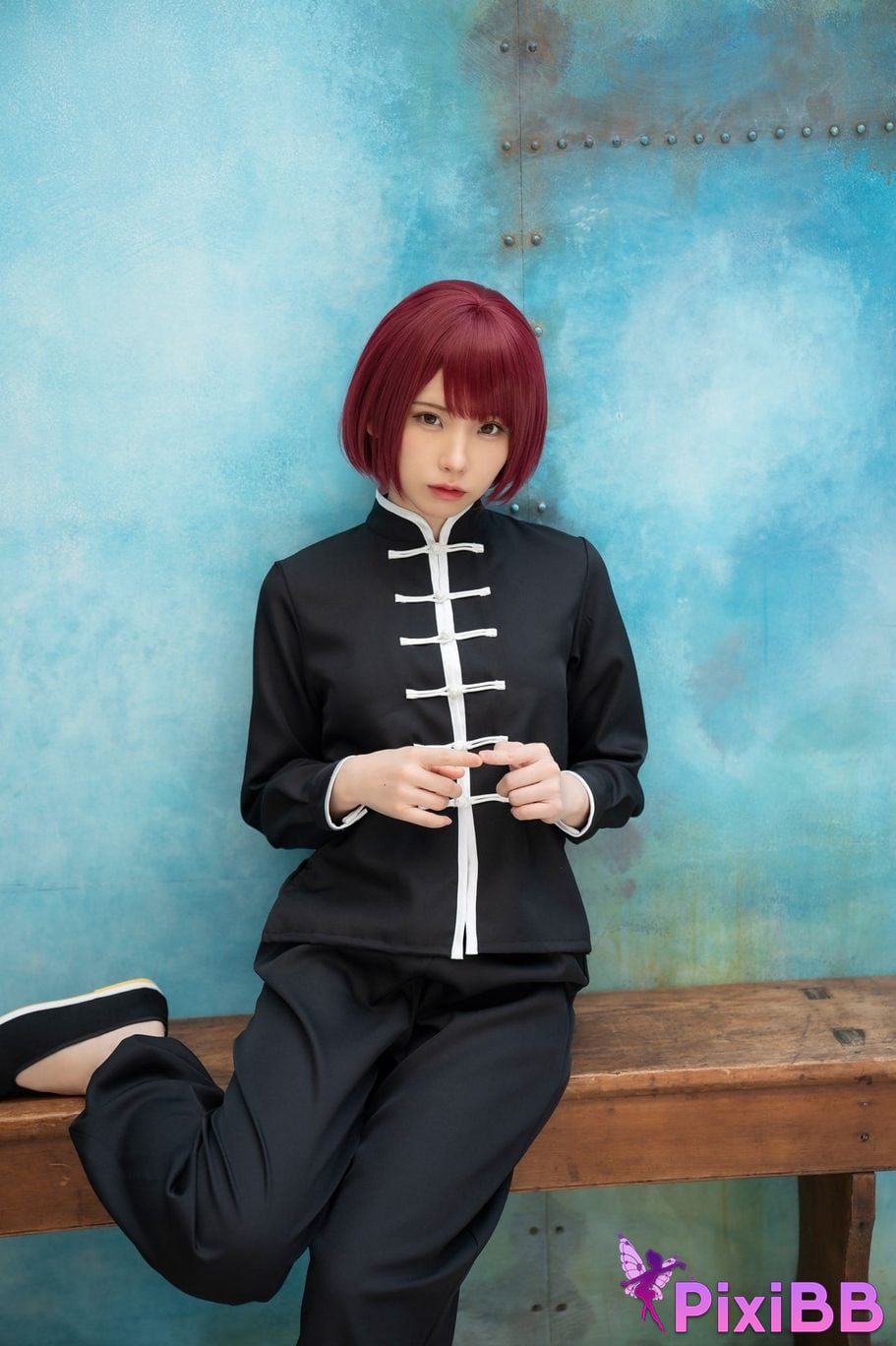 Japanese Idol Enako A landscape aimed at by a richly colored maiden moon change jigra PixiBB.COM 019