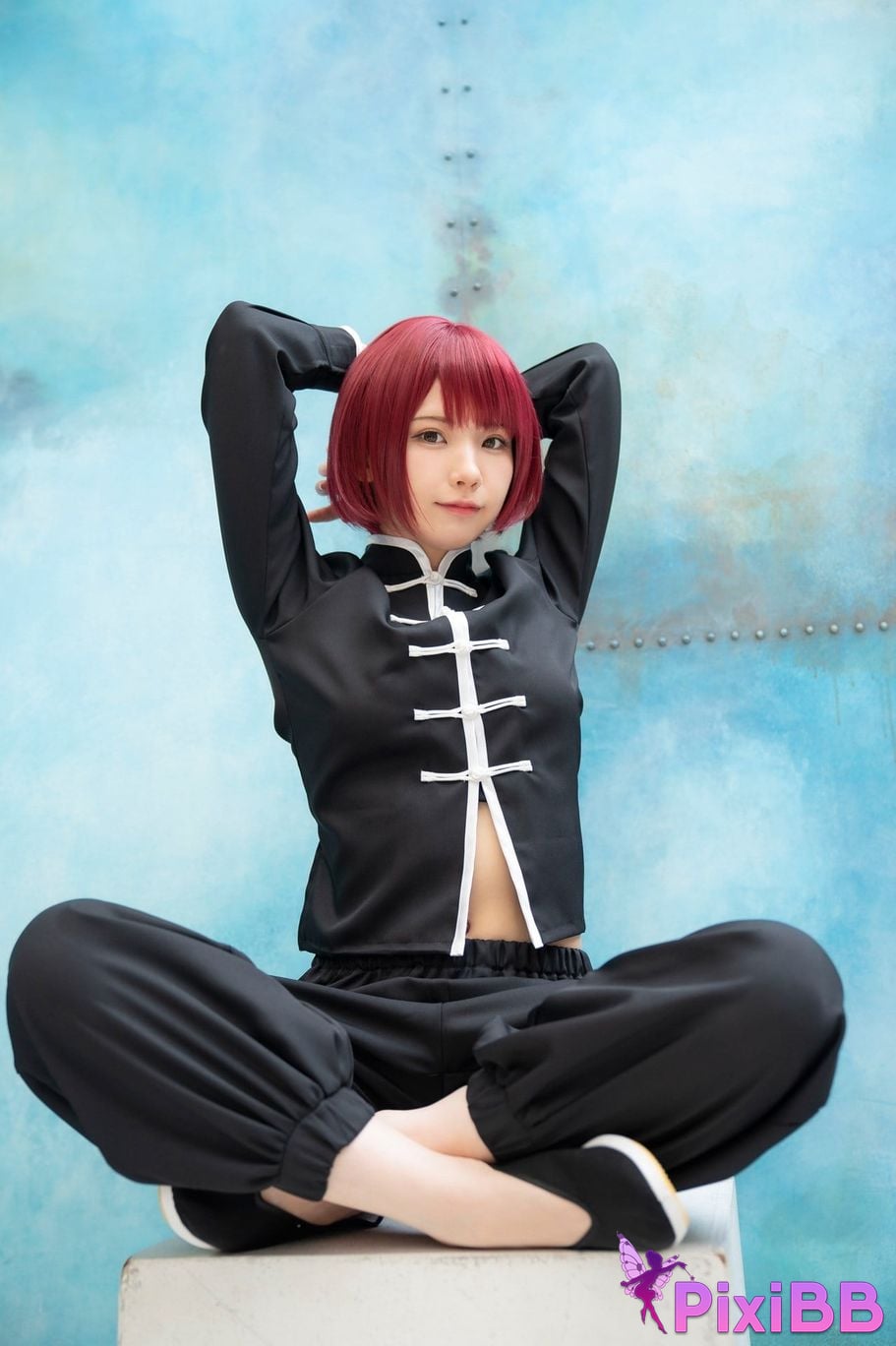 Japanese Idol Enako A landscape aimed at by a richly colored maiden moon change jigra PixiBB.COM 028