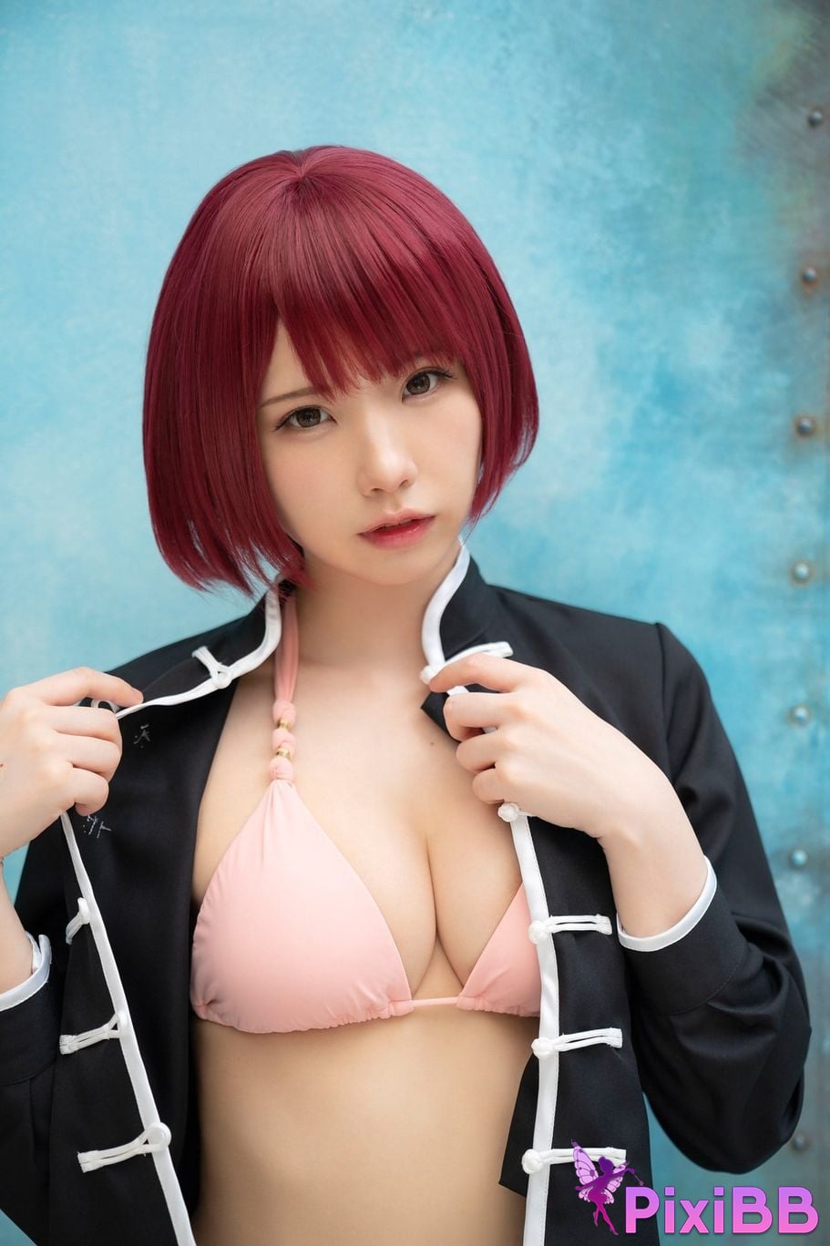 Japanese Idol Enako A landscape aimed at by a richly colored maiden moon change jigra PixiBB.COM 031