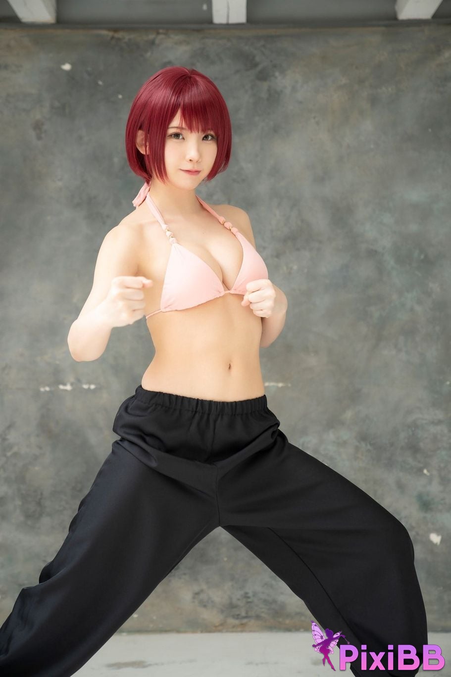 Japanese Idol Enako A landscape aimed at by a richly colored maiden moon change jigra PixiBB.COM 032