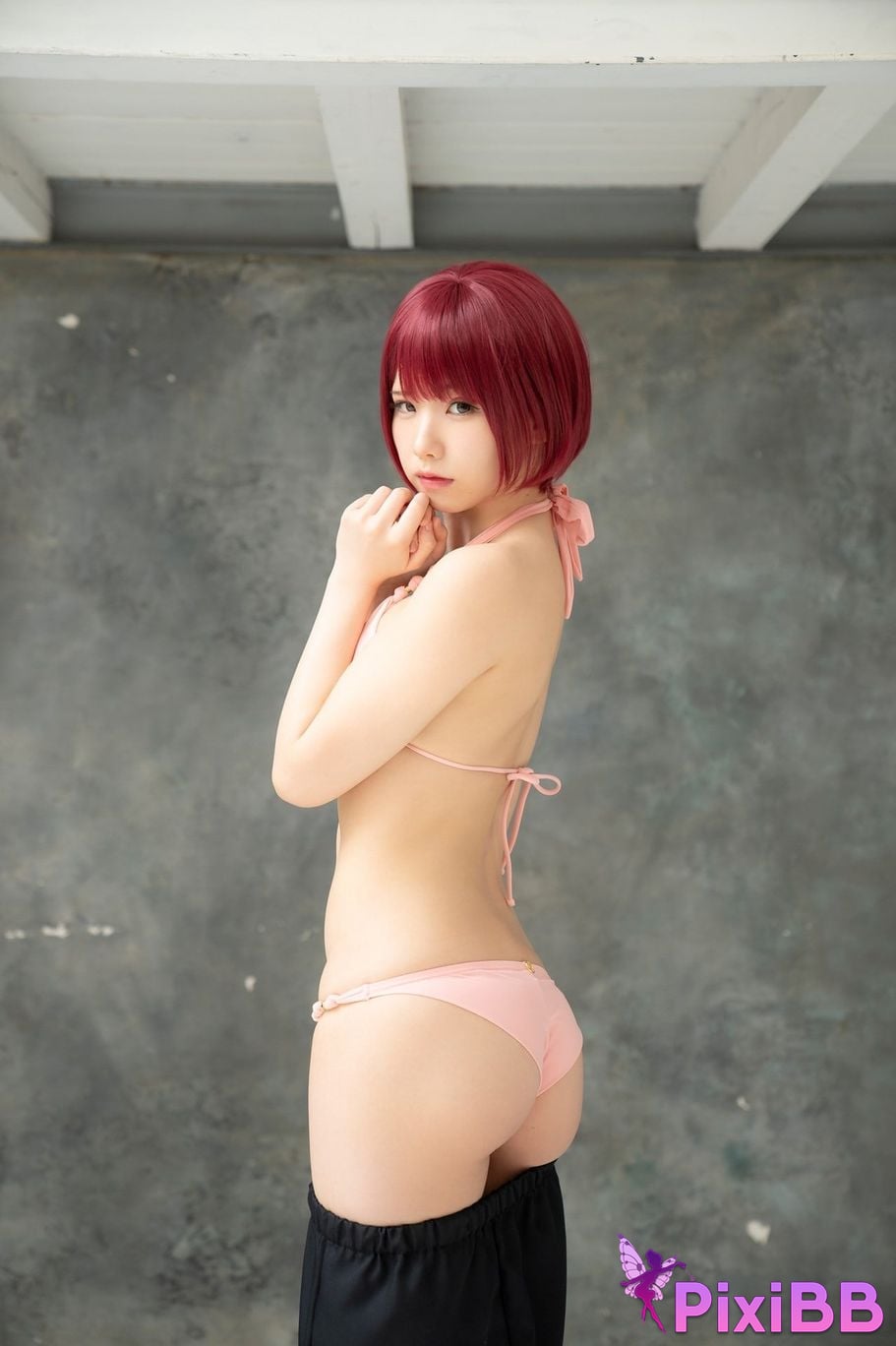 Japanese Idol Enako A landscape aimed at by a richly colored maiden moon change jigra PixiBB.COM 033