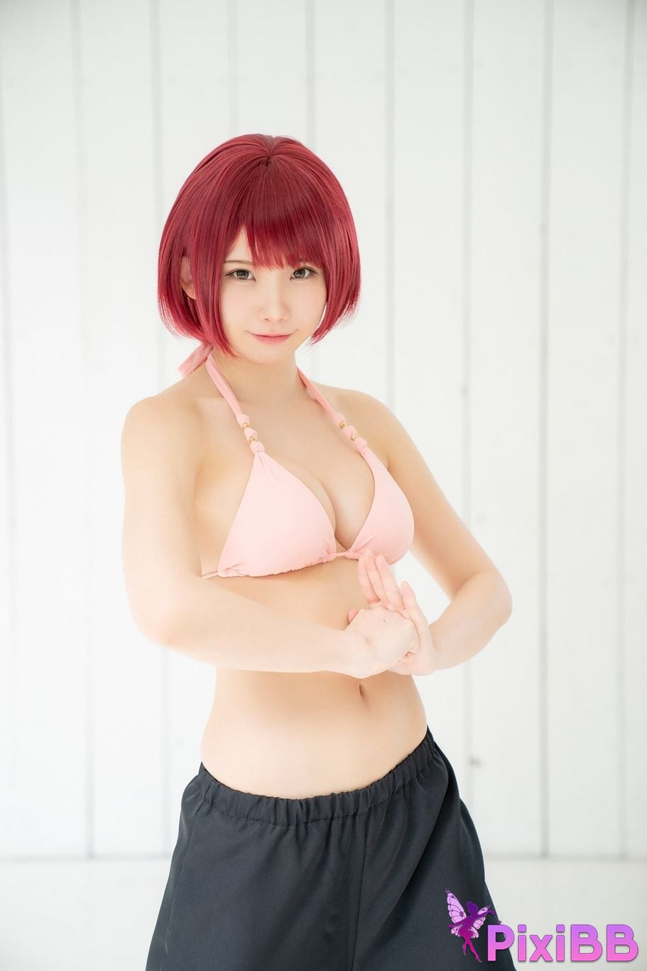 Japanese Idol Enako A landscape aimed at by a richly colored maiden moon change jigra PixiBB.COM 034