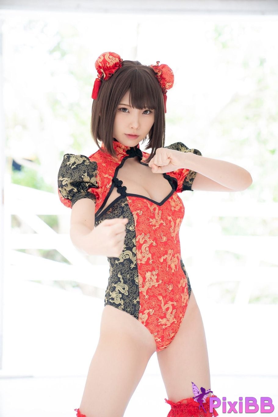 Japanese Idol Enako A landscape aimed at by a richly colored maiden moon change jigra PixiBB.COM 049