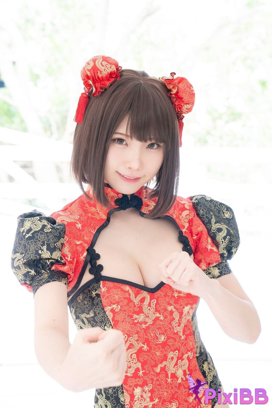 Japanese Idol Enako A landscape aimed at by a richly colored maiden moon change jigra PixiBB.COM 050