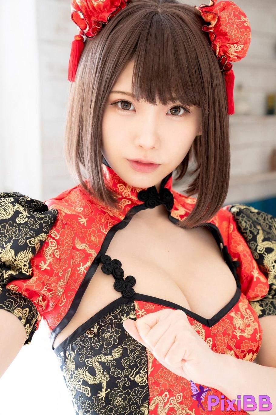 Japanese Idol Enako A landscape aimed at by a richly colored maiden moon change jigra PixiBB.COM 052