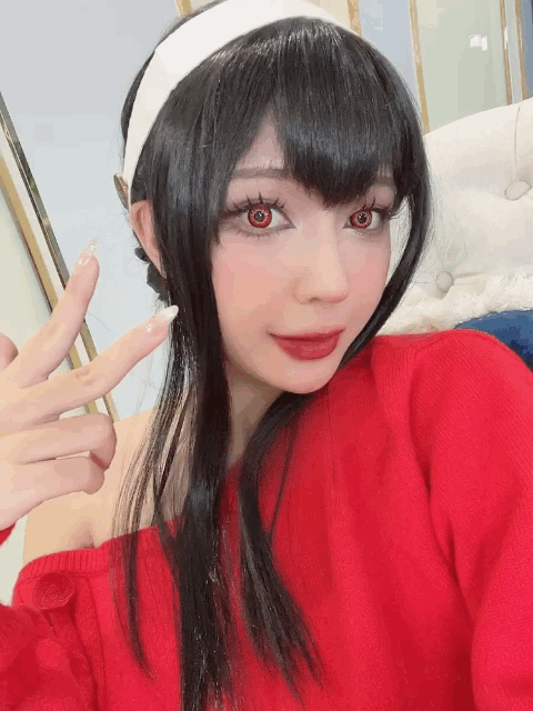 Umeko J Yor Forger Red Sweater PixiBB.COM 3