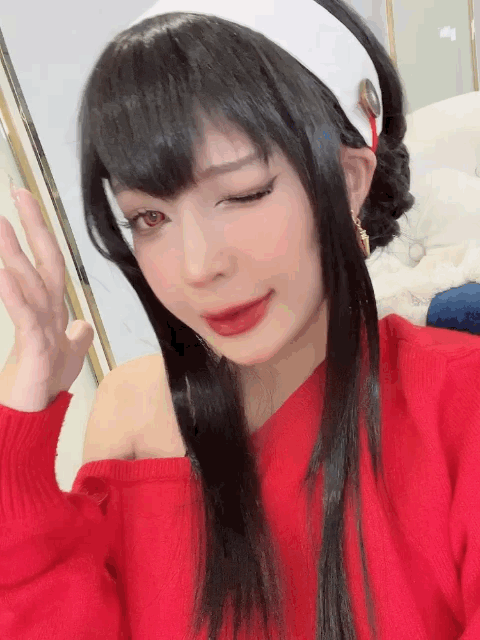 Umeko J Yor Forger Red Sweater PixiBB.COM 4