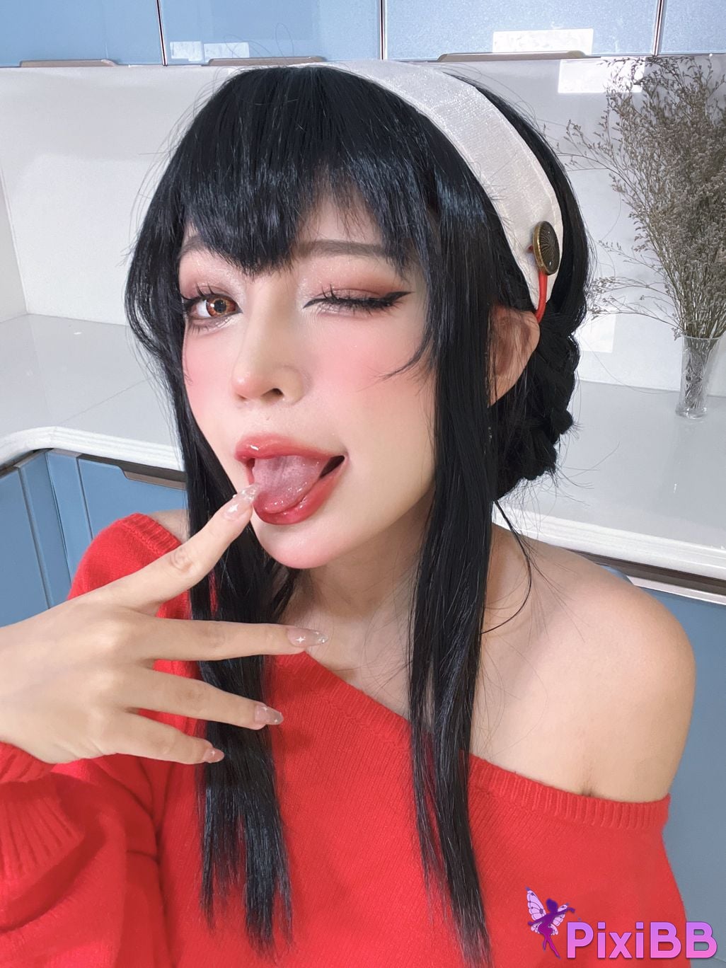 Umeko J Yor Forger Red Sweater PixiBB.COM 73