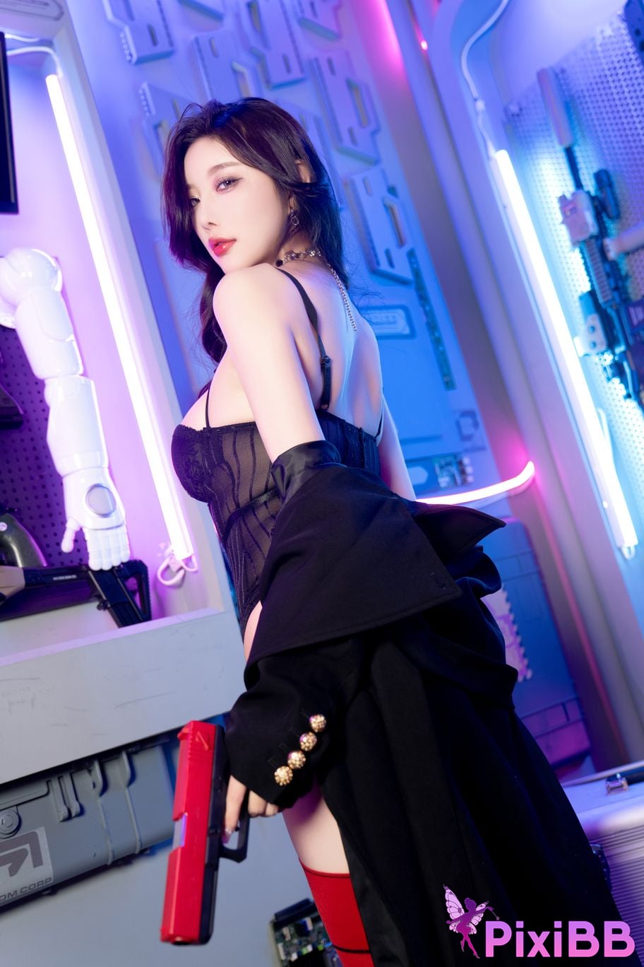 No watermark for in app purchases Yang Chen Chenchen Yome XIUREN model Open sexy fishnet stockings PixiBB.COM 033