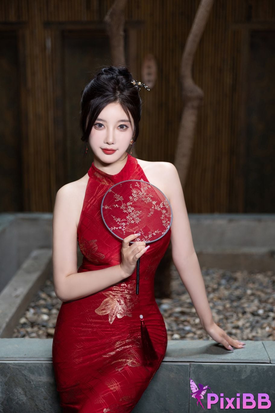 No watermark for in app purchases Yang Chen Chenchen Yome XIUREN model red cheongsam PixiBB.COM 004