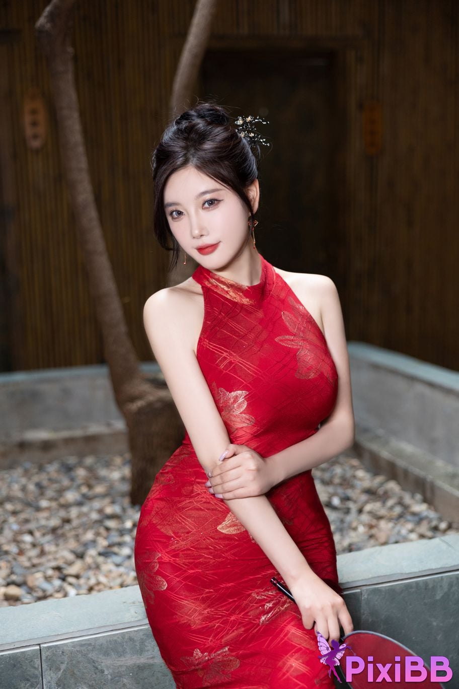 No watermark for in app purchases Yang Chen Chenchen Yome XIUREN model red cheongsam PixiBB.COM 005