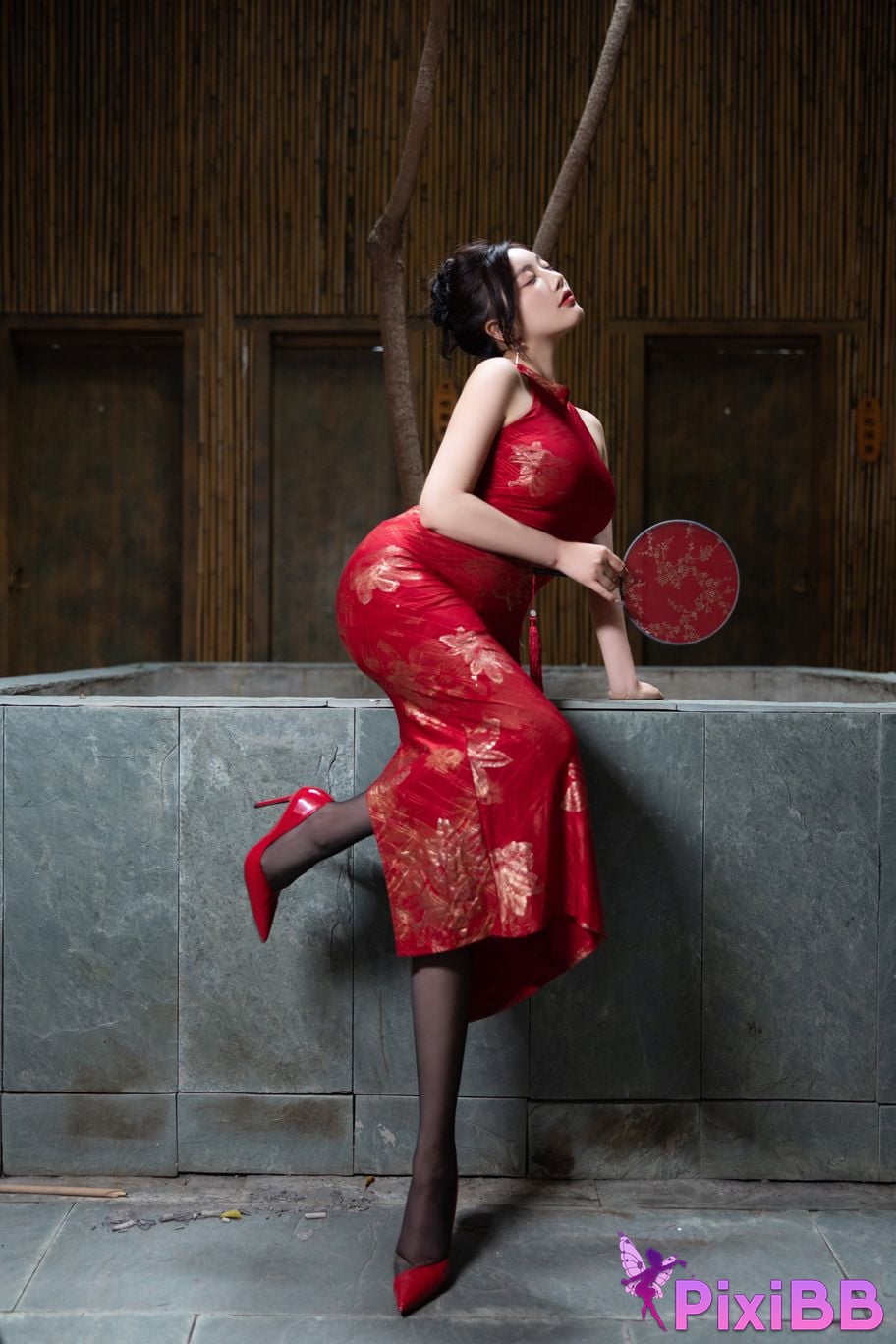No watermark for in app purchases Yang Chen Chenchen Yome XIUREN model red cheongsam PixiBB.COM 007